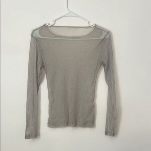 shiny ballet mesh top